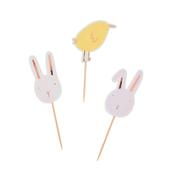 Bunny &amp; Chick Cake Picks - Pack of 6