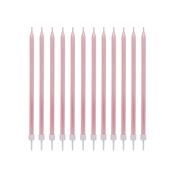 Pink Tall Skinny Candles - Pack of 12 image