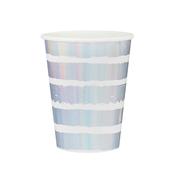 Iridescent Striped Paper Cups - Pack of 8