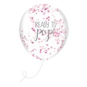 Pink 'Ready To Pop' Confetti Filled 12" Latex Balloons - Pack of 5 image