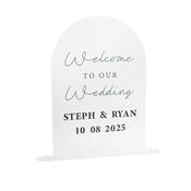 Monochrome 'Welcome To Our Wedding' Customisable Acrylic Sign