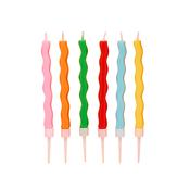 Playful Brights Wavy Wax Candles - Pack of 12 image