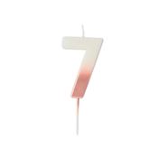Rose Gold Ombre Number '7' Candle image