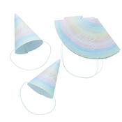 Eco Rainbow 'Happy Birthday' Paper Hats - Pack of 10 image