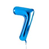Blue Number '7' Foil 34" Balloon image