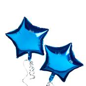 Blue Star 24" Foil Star Balloons - Pack of 2 image