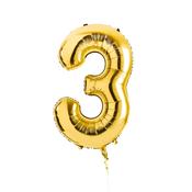 Gold Number '3' Foil 34" Balloon image