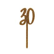 Gold Number '30' Glitter Acrylic Cake Topper