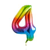 Rainbow Number '4' Foil 34" Balloon image