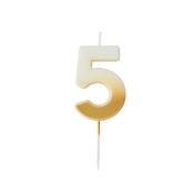 Gold Ombre Number '5' Candle image