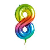 Rainbow Number '8' Foil 34" Balloon image