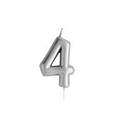 Silver Number '4' Candle image