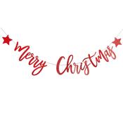 Red Glitter 'Merry Christmas' Banner 2m