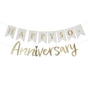 CUSTOMISABLE HAPPY ANNIVERSARY CARD BANNER X2 2M