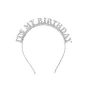 Silver 'It's My Birthday' Glitter Headband