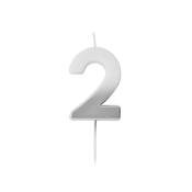 Silver Ombre Number '2' Candle image