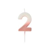 Rose Gold Ombre Number '2' Candle image