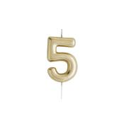 Gold Number '5' Candle image