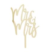 Gold 'Mr &amp; Mrs' Acrylic Cake Topper