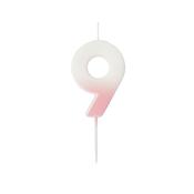 Pink Ombre Number '9' Candle image