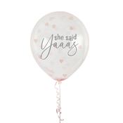 CONFETTI LATEX BALLOONS SHE SAID YAAAS 5PK 30CM image