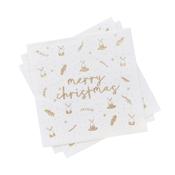 Gold 'Merry Christmas' Paper Napkins - Pack of 16 image