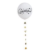 Congratulations 18" Latex Balloon &amp; Trailing Star Tail image