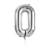 Silver Number '0' Foil 34" Balloon image