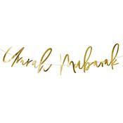 Gold 'Umrah Mubarak' Card Banner 2m