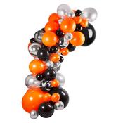 Black, Orange &amp; Silver Balloon Arch Kit - Pack of 64 image