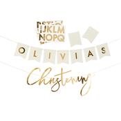 Gold Christening Customisable Card Banner x2 2m