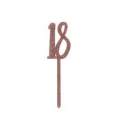 Rose Gold Number '18' Glitter Acrylic Cake Topper