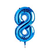 Blue Number '8' Foil 34" Balloon image