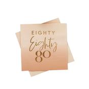 Gold Foiled 'Eighty' Paper Napkins - Pack of 16
