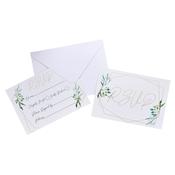 Geometric Greenery Rsvp Cards &amp; Envelopes - Pack of 25 image