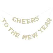 Gold 'Cheers to the New Year' Glitter Bunting 2m image