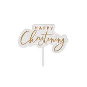 Happy Christening Acrylic Cake Topper