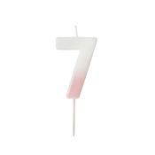 Pink Ombre Number '7' Candle image