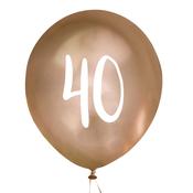 Gold Number '40' Latex 12" Balloons - Pack of 5 image