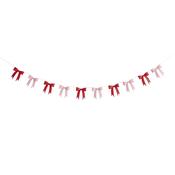 Pink &amp; Red Bow 3D Card Garland 2.5m