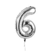 Silver Number '6' Foil 34" Balloon image