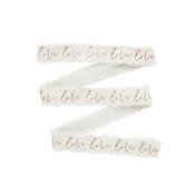Rose Gold 'Love' Frayed White Cotton Ribbon - 25mm x 5m image