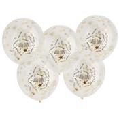 Well Done Confett Filledi 12" Latex  Balloons 5 Pack image
