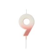 Rose Gold Ombre Number '9' Candle image