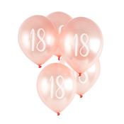 Rose Gold '18' Latex 12" Balloons 5 Pack image