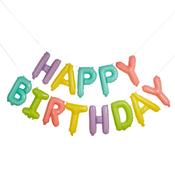 Pastel 'Happy Birthday' 16" Foil Balloon Garland image