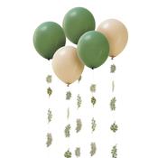 Botanical 12" Latex Balloons &amp; Tails - Pack of 5 image