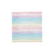 Eco Rainbow 'Happy Birthday' Paper Napkins - Pack of 16 image