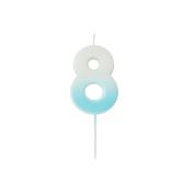 Blue Ombre Number '8' Candle image