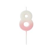 Pink Ombre Number '8' Candle image